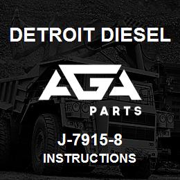 J-7915-8 Detroit Diesel Instructions | AGA Parts