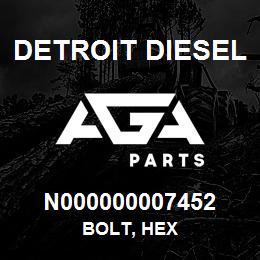 N000000007452 Detroit Diesel Bolt, Hex | AGA Parts