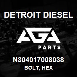 N304017008038 Detroit Diesel Bolt, Hex | AGA Parts