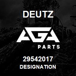 29542017 Deutz DESIGNATION | AGA Parts