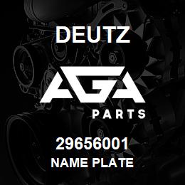 29656001 Deutz NAME PLATE | AGA Parts