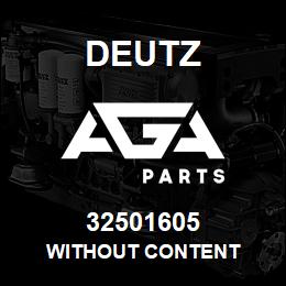 32501605 Deutz WITHOUT CONTENT | AGA Parts