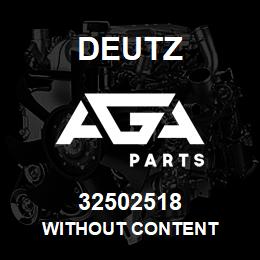 32502518 Deutz WITHOUT CONTENT | AGA Parts