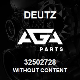 32502728 Deutz WITHOUT CONTENT | AGA Parts