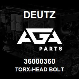 36000360 Deutz TORX-HEAD BOLT | AGA Parts