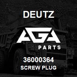 36000364 Deutz SCREW PLUG | AGA Parts