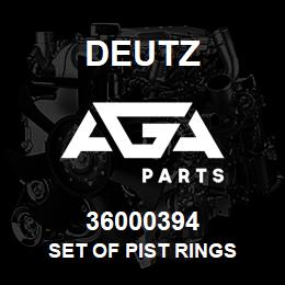 36000394 Deutz SET OF PIST RINGS | AGA Parts