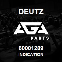 60001289 Deutz INDICATION | AGA Parts