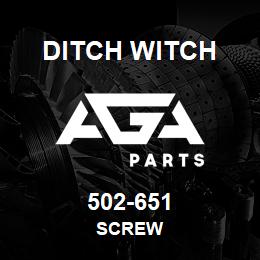 502-651 Ditch Witch SCREW | AGA Parts