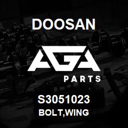 S3051023 Doosan BOLT,WING | AGA Parts