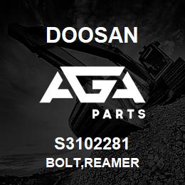 S3102281 Doosan BOLT,REAMER | AGA Parts