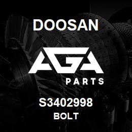 S3402998 Doosan BOLT | AGA Parts