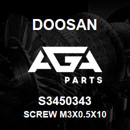 S3450343 Doosan SCREW M3X0.5X10 | AGA Parts