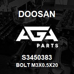 S3450383 Doosan BOLT M3X0.5X20 | AGA Parts