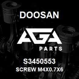 S3450553 Doosan SCREW M4X0.7X6 | AGA Parts