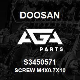 S3450571 Doosan SCREW M4X0.7X10 | AGA Parts