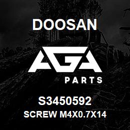 S3450592 Doosan SCREW M4X0.7X14 | AGA Parts