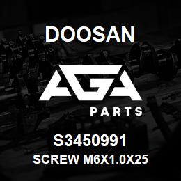 S3450991 Doosan SCREW M6X1.0X25 | AGA Parts