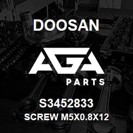 S3452833 Doosan SCREW M5X0.8X12 | AGA Parts