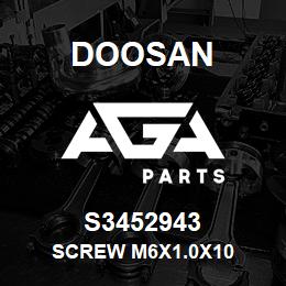 S3452943 Doosan SCREW M6X1.0X10 | AGA Parts