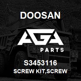 S3453116 Doosan SCREW KIT,SCREW | AGA Parts