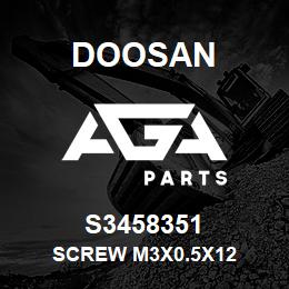 S3458351 Doosan SCREW M3X0.5X12 | AGA Parts