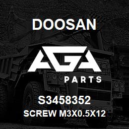 S3458352 Doosan SCREW M3X0.5X12 | AGA Parts