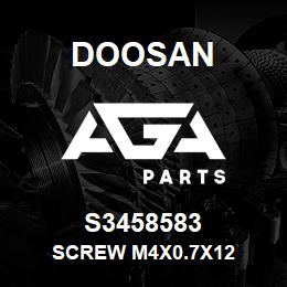 S3458583 Doosan SCREW M4X0.7X12 | AGA Parts