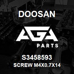 S3458593 Doosan SCREW M4X0.7X14 | AGA Parts