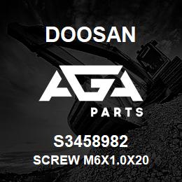 S3458982 Doosan SCREW M6X1.0X20 | AGA Parts