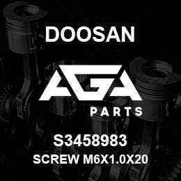 S3458983 Doosan SCREW M6X1.0X20 | AGA Parts