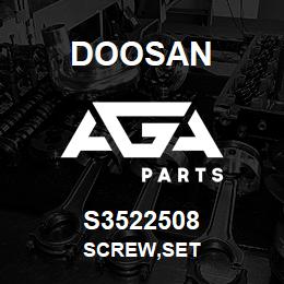 S3522508 Doosan SCREW,SET | AGA Parts