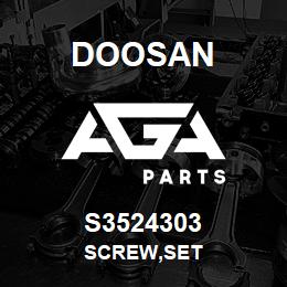 S3524303 Doosan SCREW,SET | AGA Parts