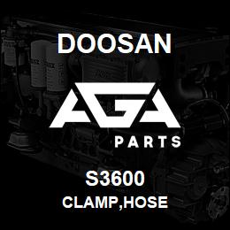 S3600 Doosan CLAMP,HOSE | AGA Parts