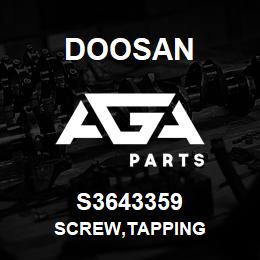 S3643359 Doosan SCREW,TAPPING | AGA Parts