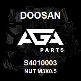 S4010003 Doosan NUT M3X0.5 | AGA Parts