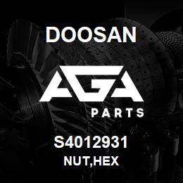 S4012931 Doosan NUT,HEX | AGA Parts