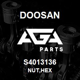 S4013136 Doosan NUT,HEX | AGA Parts