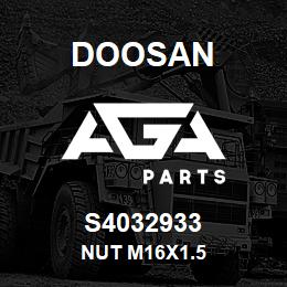 S4032933 Doosan NUT M16X1.5 | AGA Parts