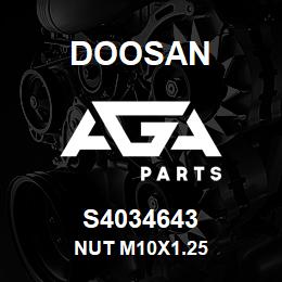 S4034643 Doosan NUT M10X1.25 | AGA Parts