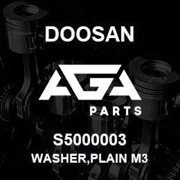 S5000003 Doosan WASHER,PLAIN M3 | AGA Parts