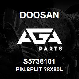 S5736101 Doosan PIN,SPLIT ?8X80L | AGA Parts