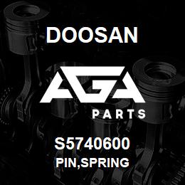 S5740600 Doosan PIN,SPRING | AGA Parts