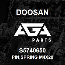 S5740650 Doosan PIN,SPRING M4X20 | AGA Parts