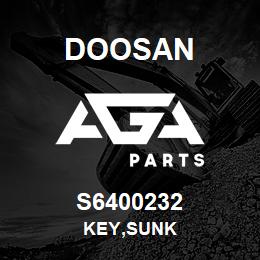 S6400232 Doosan KEY,SUNK | AGA Parts