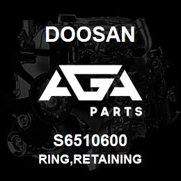 S6510600 Doosan RING,RETAINING | AGA Parts