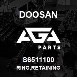 S6511100 Doosan RING,RETAINING | AGA Parts