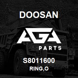 S8011600 Doosan RING,O | AGA Parts