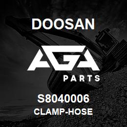 S8040006 Doosan CLAMP-HOSE | AGA Parts