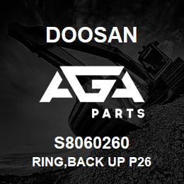 S8060260 Doosan RING,BACK UP P26 | AGA Parts